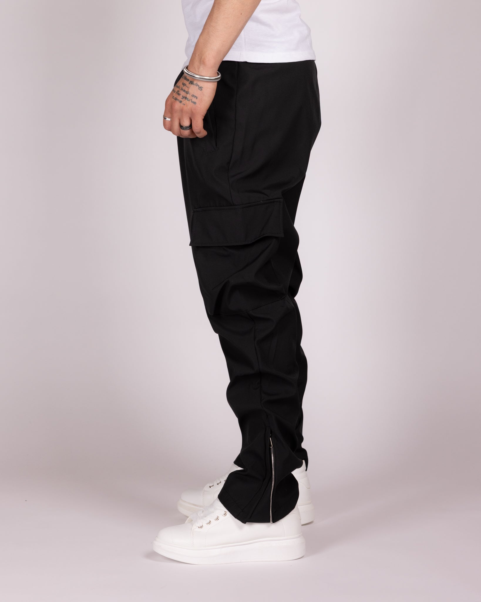Relaxed Fit Cargo Pants with Zip Ankles