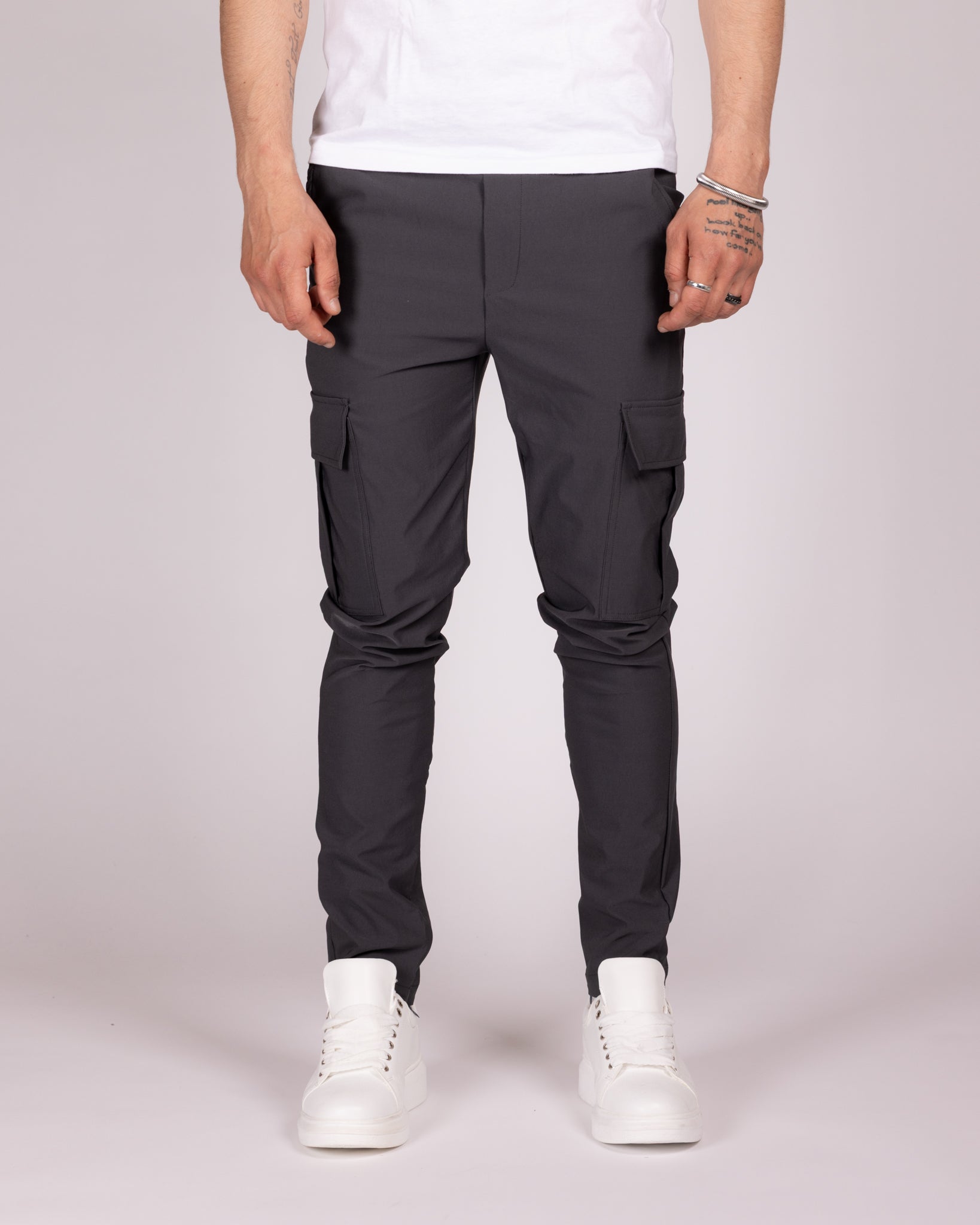 Slim Fit Cargo Jogger Pants with Flap Pockets