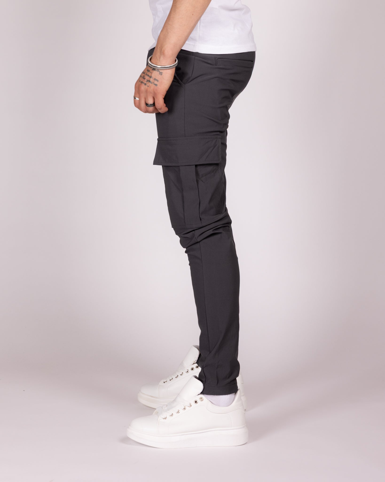 Slim Fit Cargo Jogger Pants with Flap Pockets
