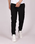 Slim Fit Cargo Jogger Pants with Flap Pockets