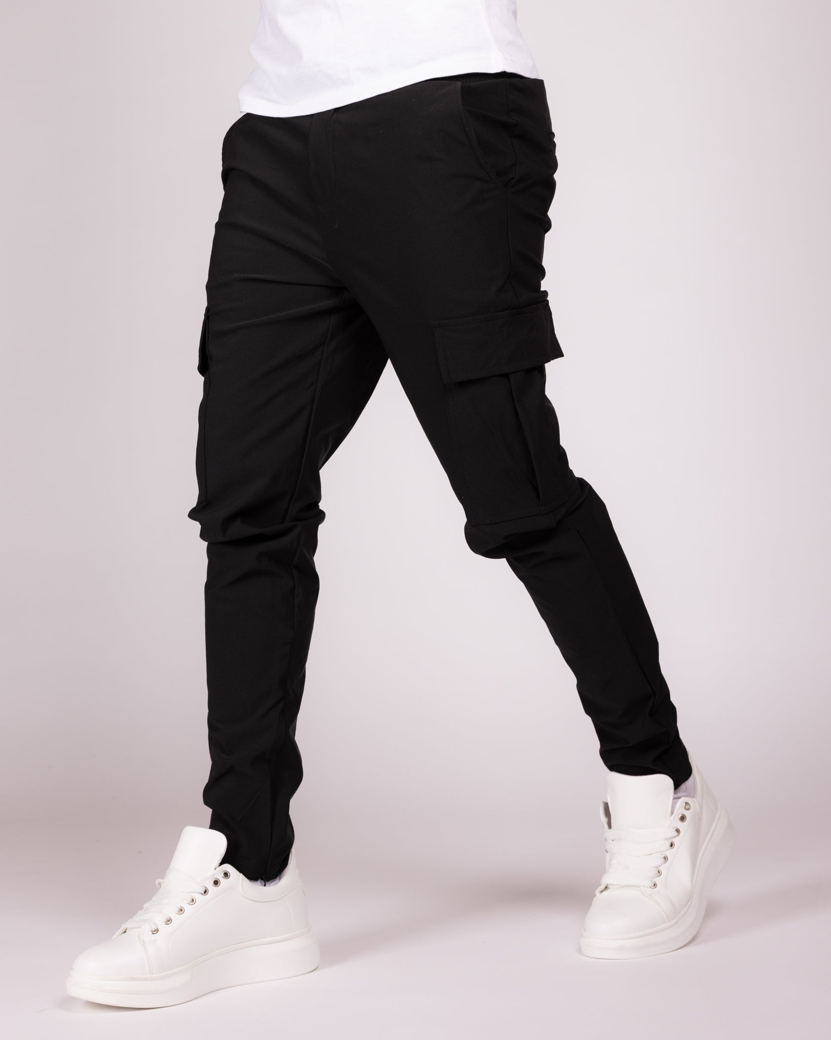 Slim Fit Cargo Jogger Pants with Flap Pockets