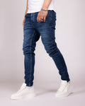 Skinny Fit Dark Wash Zip Pocket Jeans