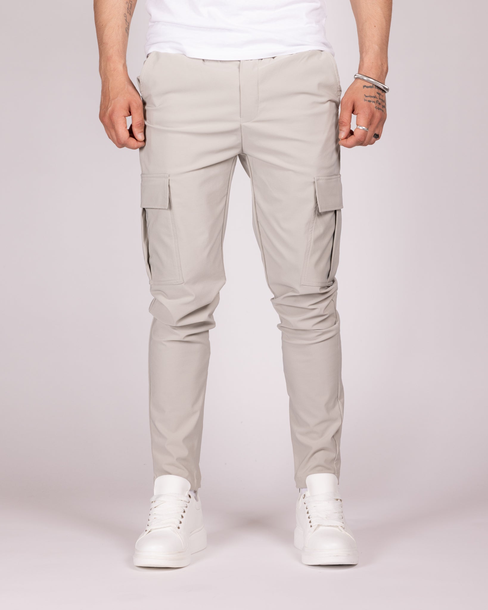 Slim Fit Cargo Jogger Pants with Flap Pockets