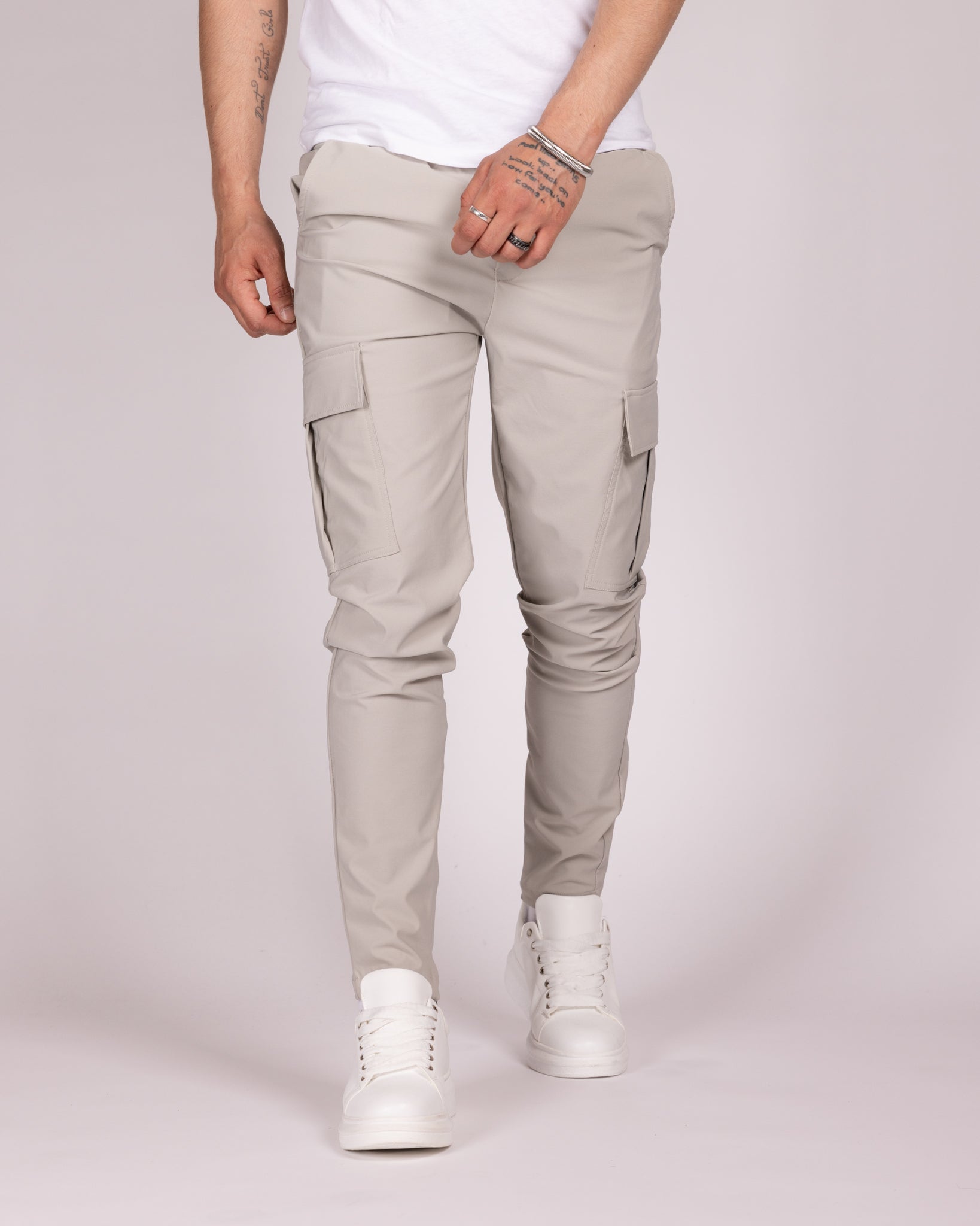 Slim Fit Cargo Jogger Pants with Flap Pockets