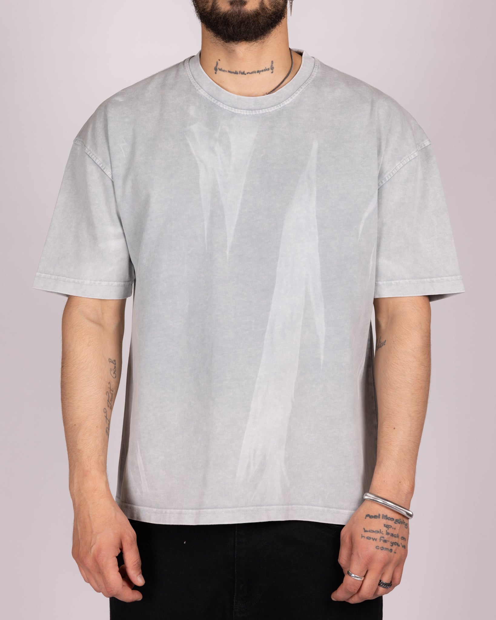 Oversized Graphic Dye T-Shirt with Washed Flame Effect