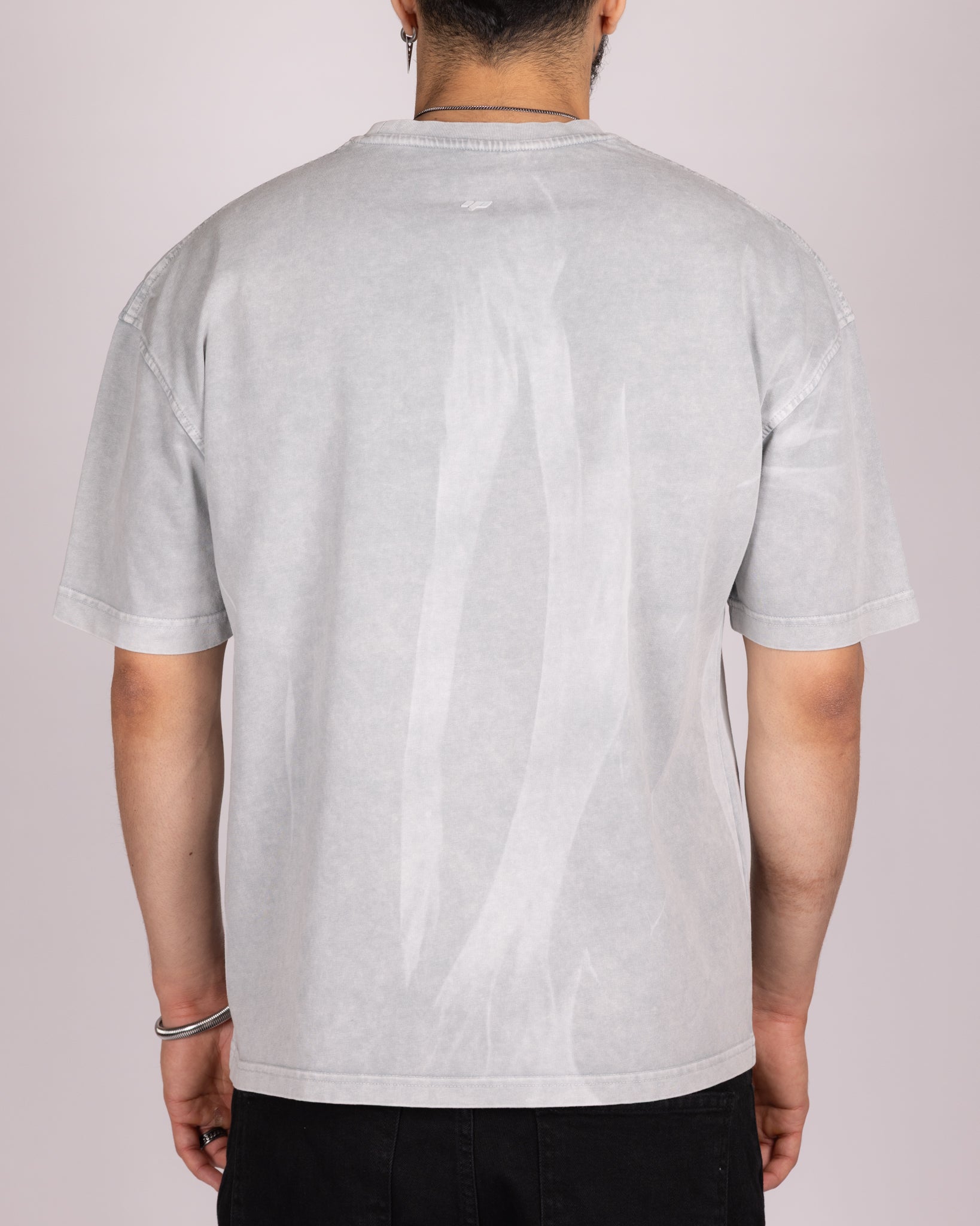 Oversized Graphic Dye T-Shirt with Washed Flame Effect
