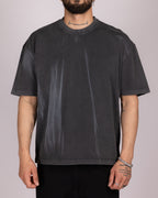 Oversized Graphic Dye T-Shirt with Washed Flame Effect