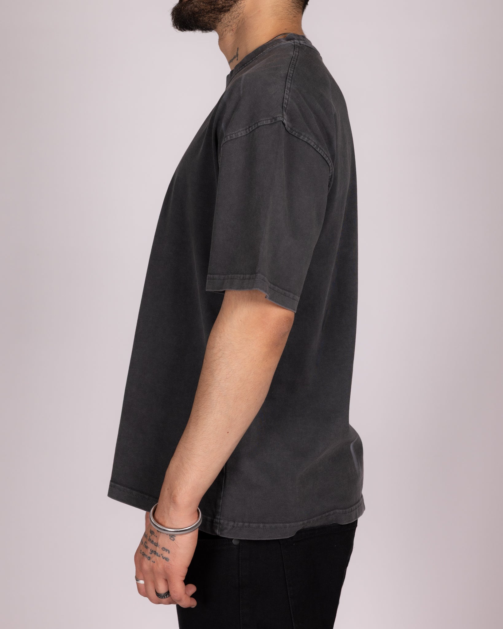 Oversized Graphic Dye T-Shirt with Washed Flame Effect
