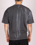 Oversized Graphic Dye T-Shirt with Washed Flame Effect
