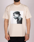 Oversized Beige Makaveli Graphic T-Shirt