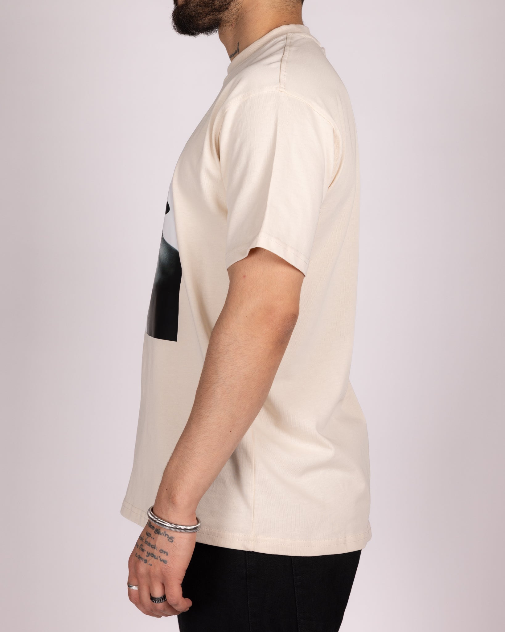 Oversized Beige Makaveli Graphic T-Shirt