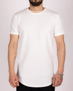 Textured Short Sleeve Longline T-Shirt