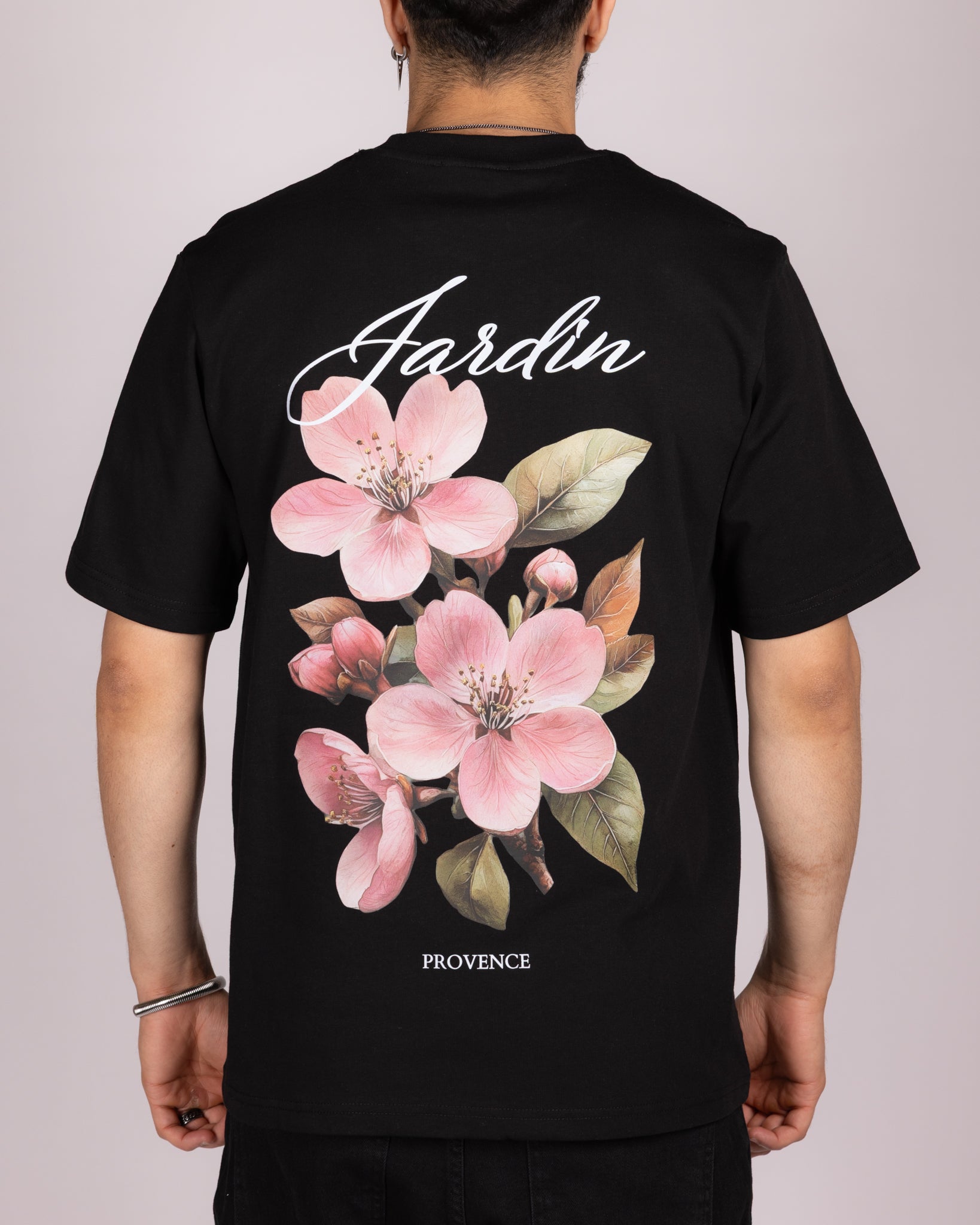 ABCD FLEURS のEVERYONE T-SHIRT 花柄シャツ Mサイズ 花柄 半袖Tシャツ ＜撫子と松葉/淡桃＞ | 京友禅アロハシャツ【Pagong