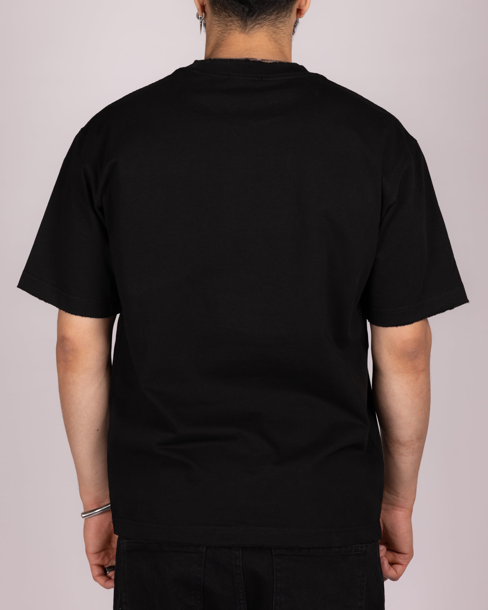Relaxed Fit Raw Edge Crewneck T-Shirt
