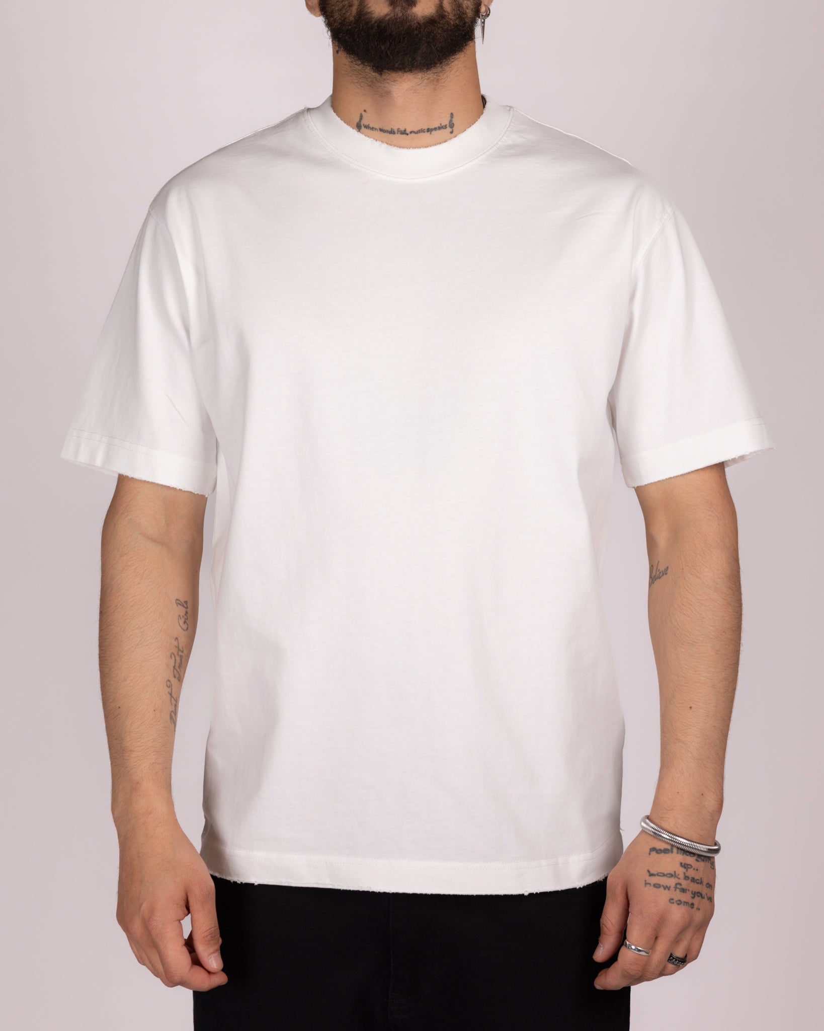 Relaxed Fit Raw Edge Crewneck T-Shirt