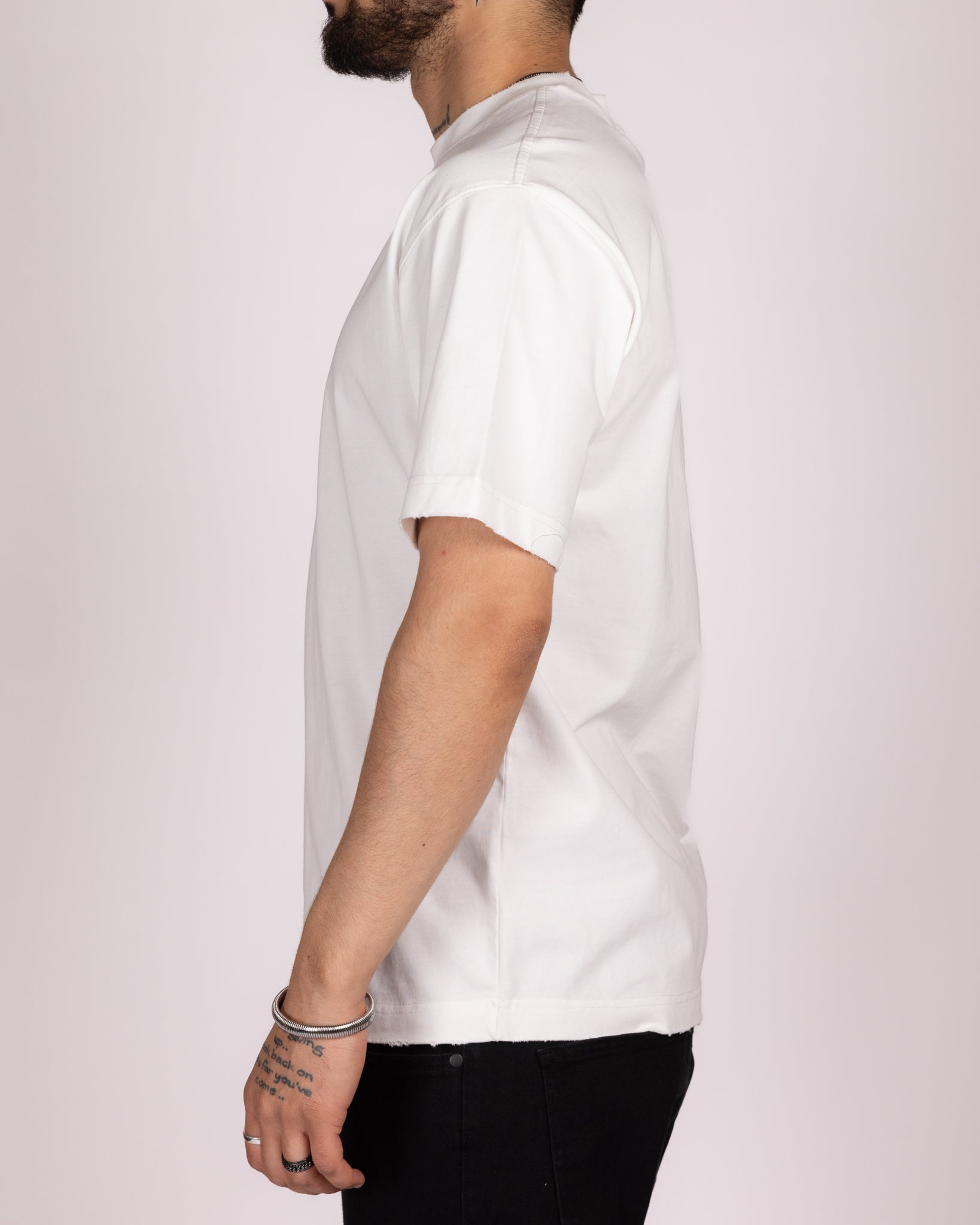 Relaxed Fit Raw Edge Crewneck T-Shirt