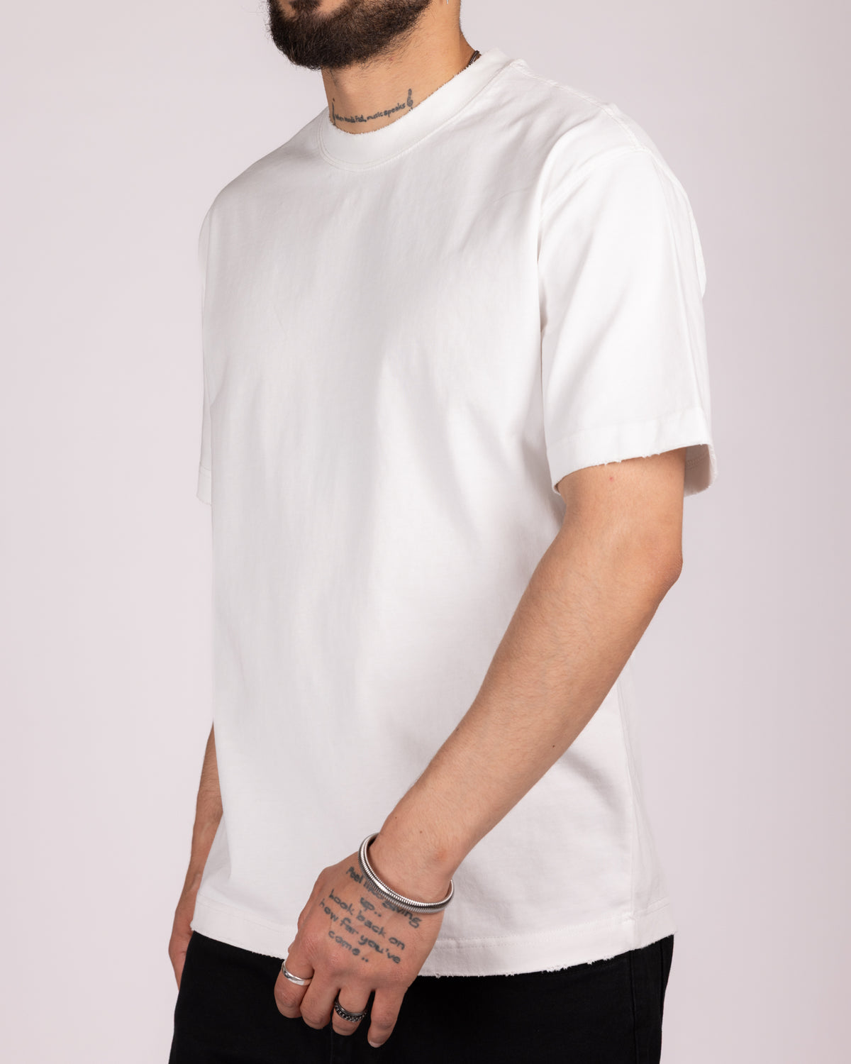 Relaxed Fit Raw Edge Crewneck T-Shirt