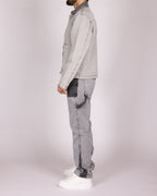 Grey Utility Jacket and Contrast Panel Jeans Denim Set