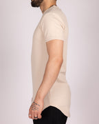 Textured Short Sleeve Longline T-Shirt