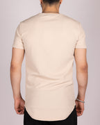 Textured Short Sleeve Longline T-Shirt