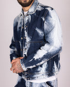 Bleach Washed Jacket and Jeans Denim Set