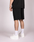 Oversized Black Striped Shirt & Short Set
