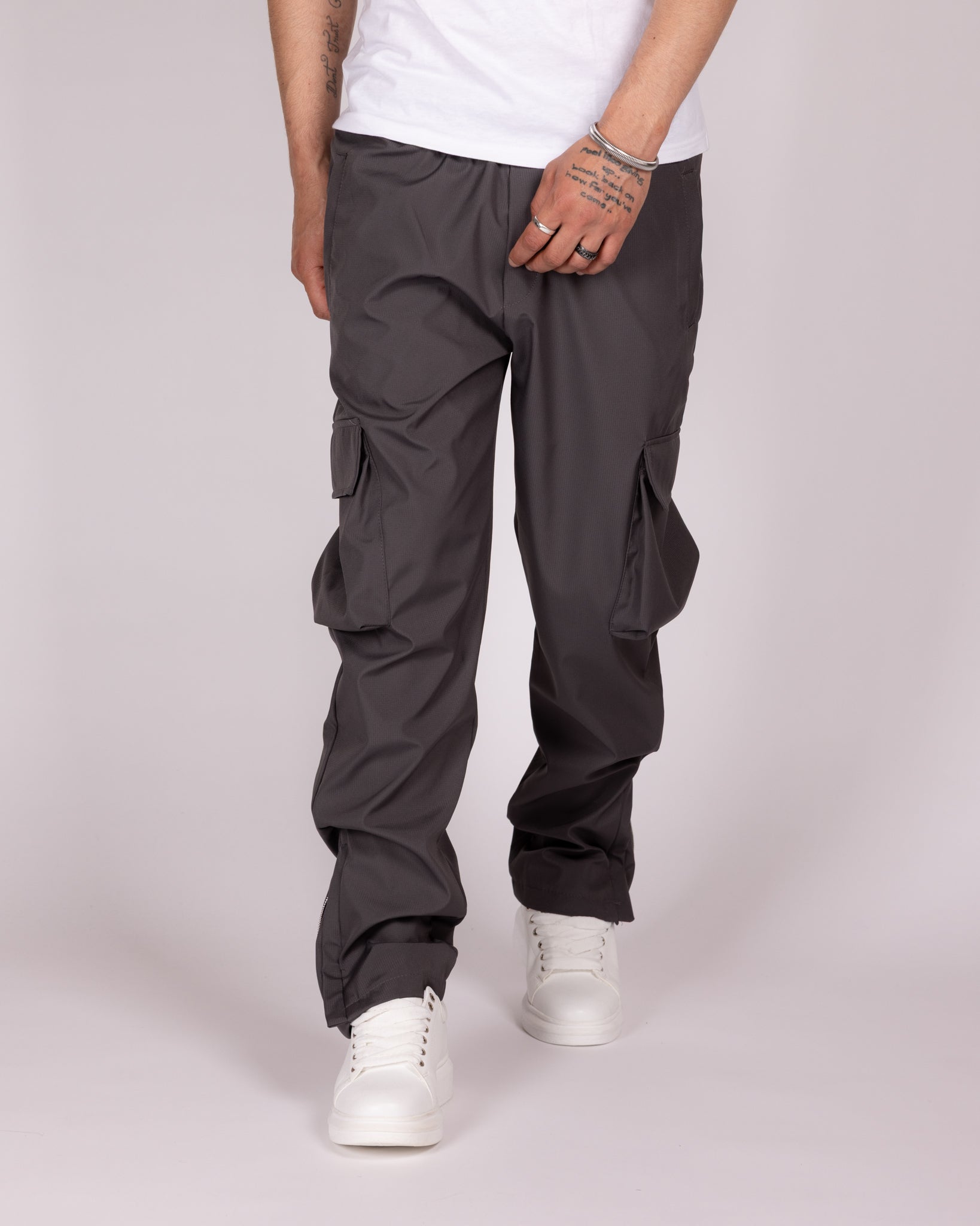 Relaxed Fit Cargo Pants with Zip Ankles