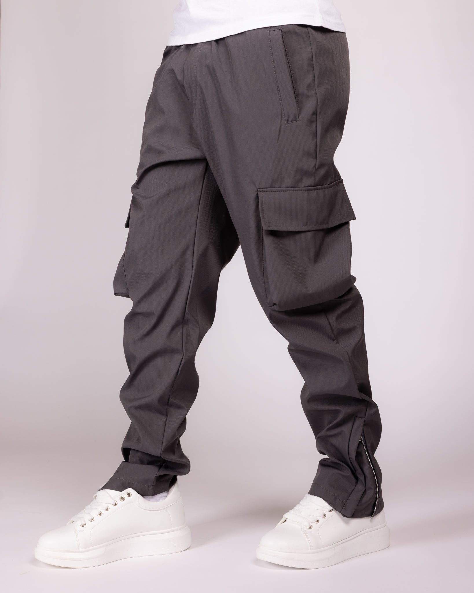 Relaxed Fit Cargo Pants with Zip Ankles