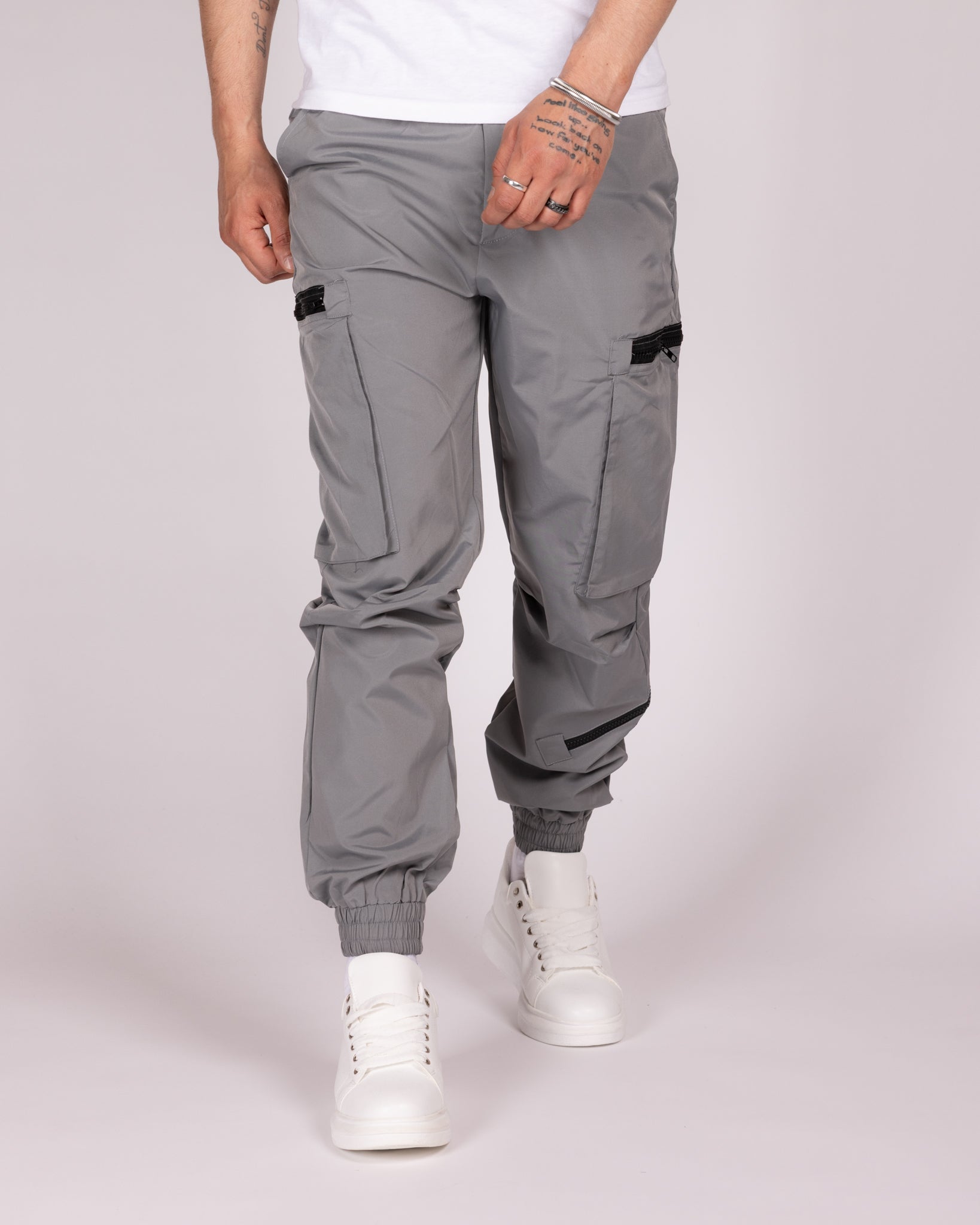 Slim Fit Zip Pocket Cargo Joggers – Milano Couture