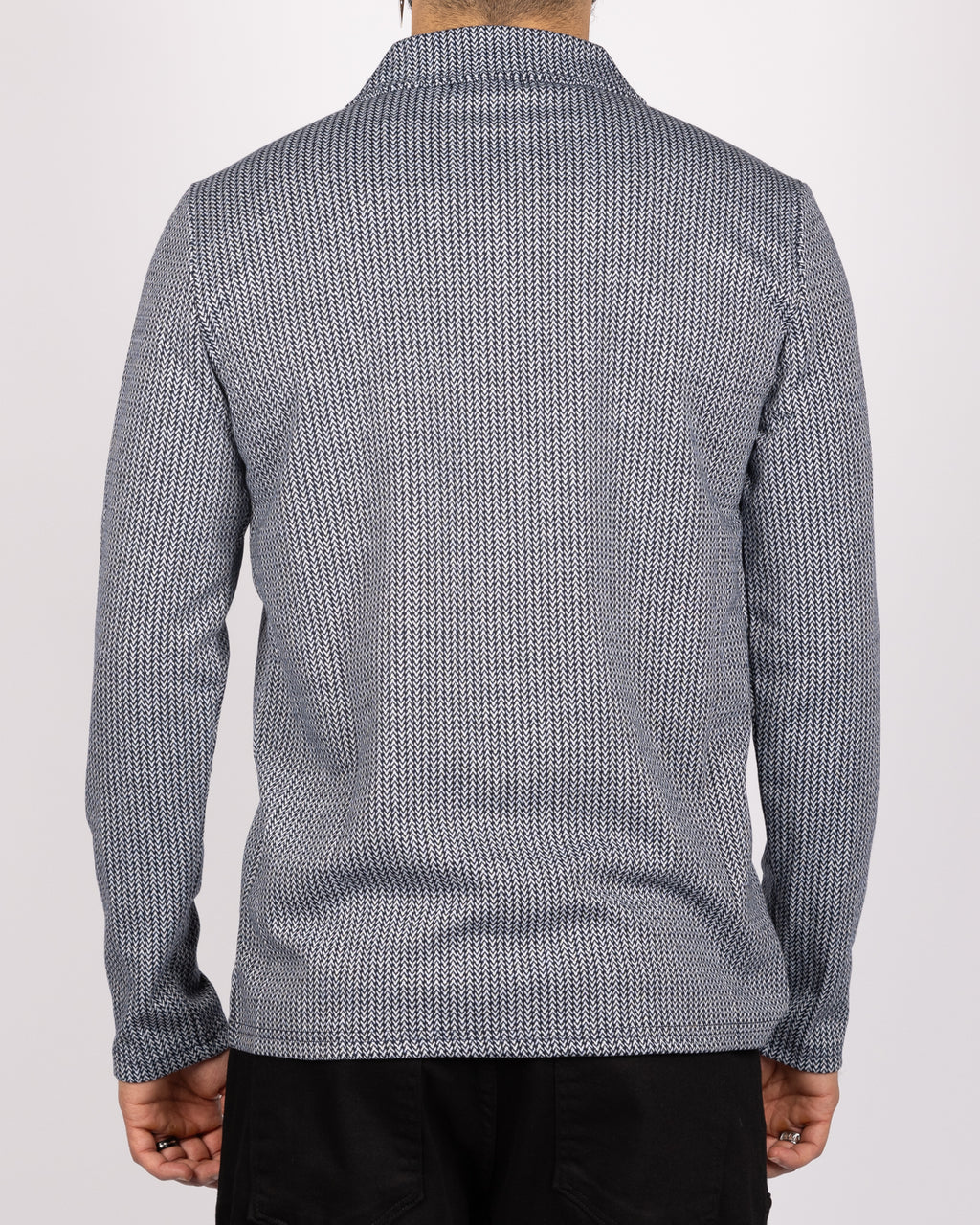 Herringbone Half-Zip Knit Sweater