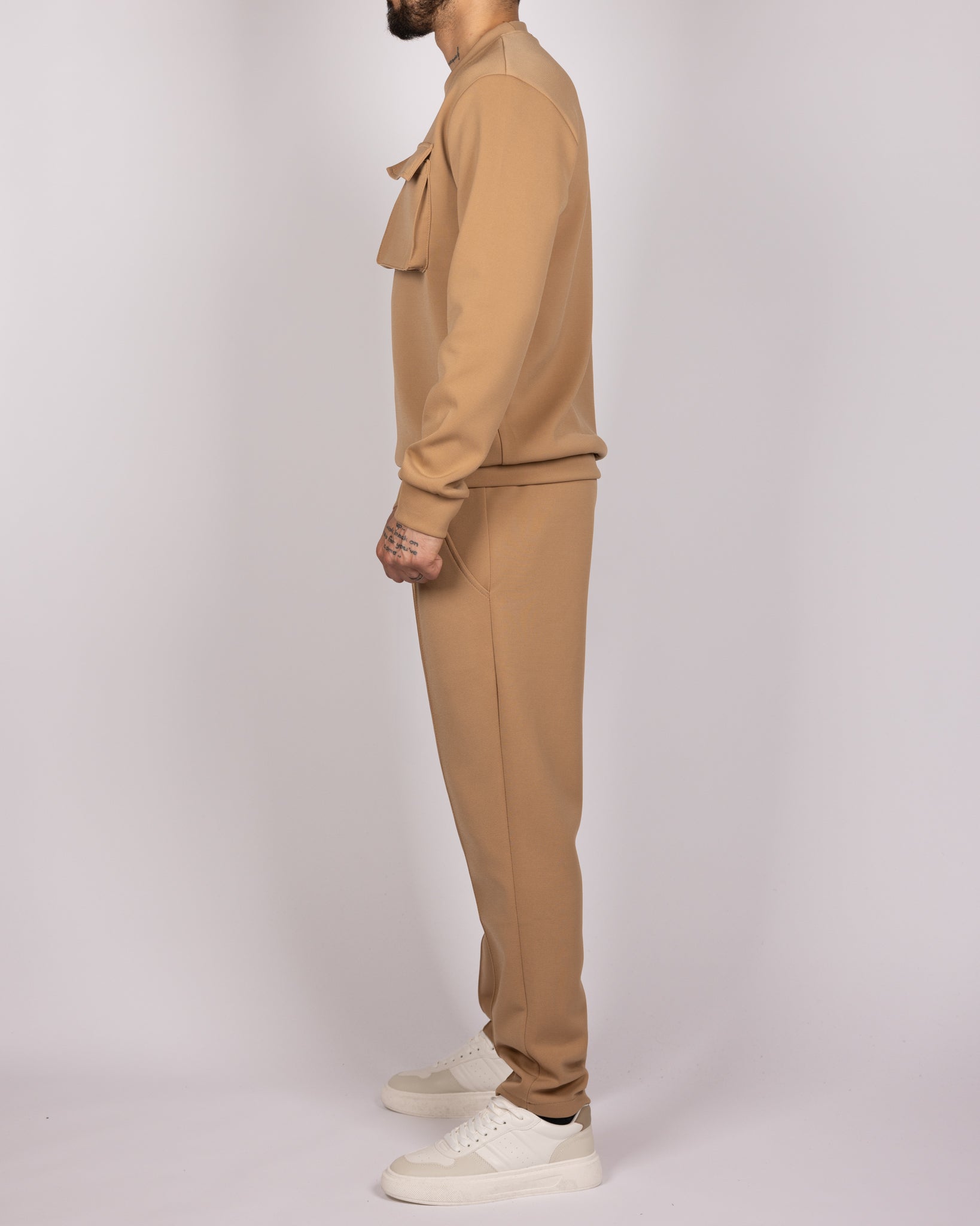 Utility Pocket Sweater & Joggers Set in Camel