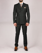Caridi - Olive Slim Fit Double Breasted Blazer