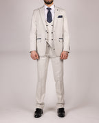 Grant - Stone Pinstripe Blazer
