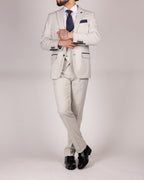 Grant - Stone Pinstripe Trousers