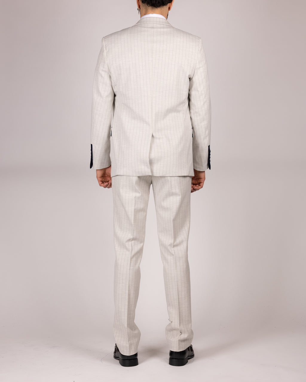 Grant - Stone Pinstripe Trousers