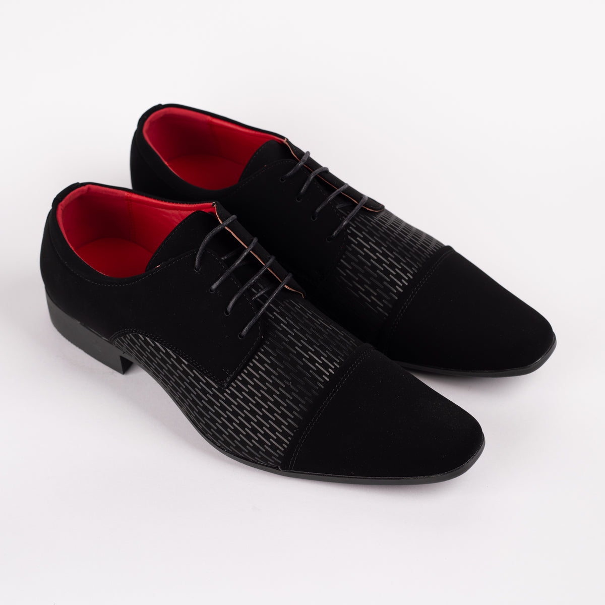 Wingtip Shoe Pattern Black Suede Wingtip Pattern Shoe – Milano Couture