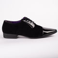 Black Wingtip Patent Suede Shoe
