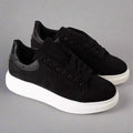 Black & White Chunky Sole Suede Trainer
