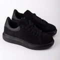 Black Chunky Sole Suede Trainer