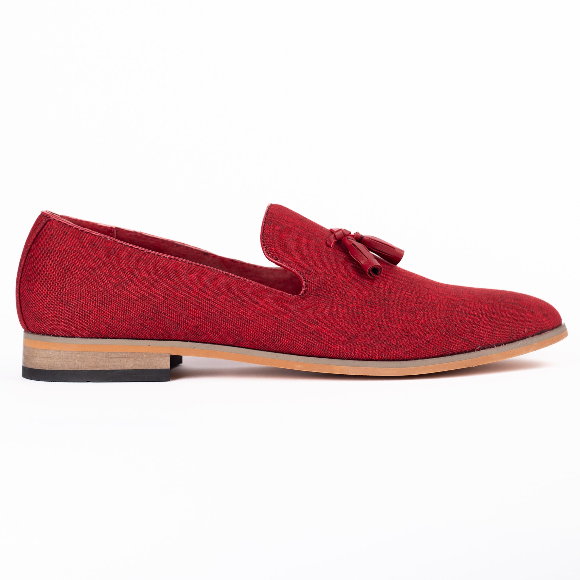 Red Canvas Tassel Detail Loafer
