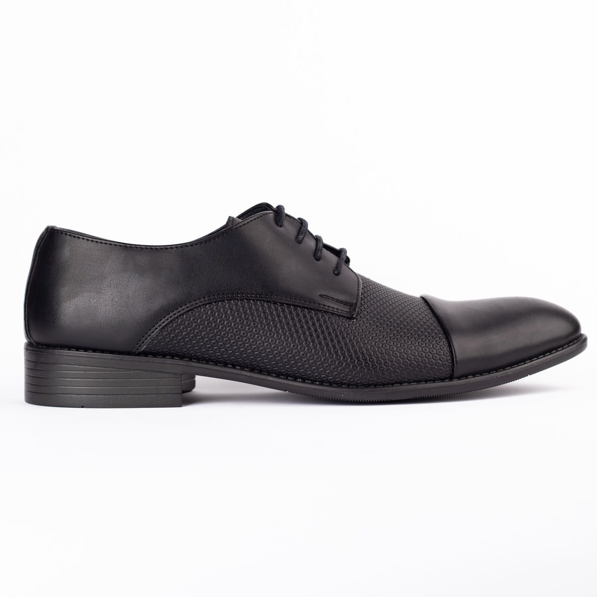 Pattern Toe Cap Black Toe Cap Pattern Shoe – Milano Couture