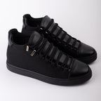 Hatch Pattern High-top Shoe Black
