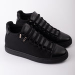 Hatch Pattern High-top Shoe Black