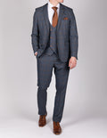 Jenson - Sky Blue Check Suit with Double Breasted Waistcoat