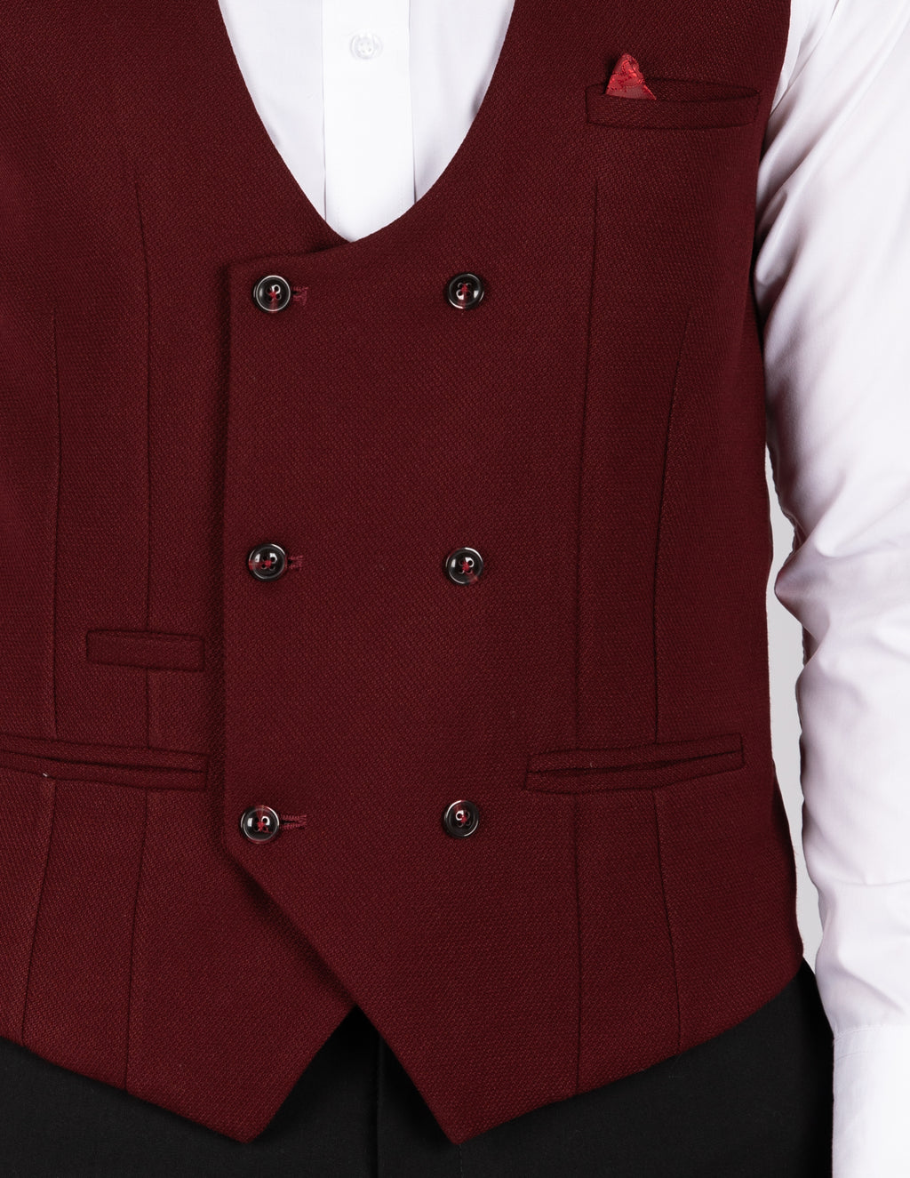 Kelvin - Wine Double Breasted Waistcoat