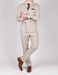 HM5 - Stone Double-Breasted Two Piece Suit