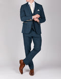 Dion - Blue Tweed Check Three Piece Suit