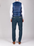 Dion - Blue Tweed Check Trousers