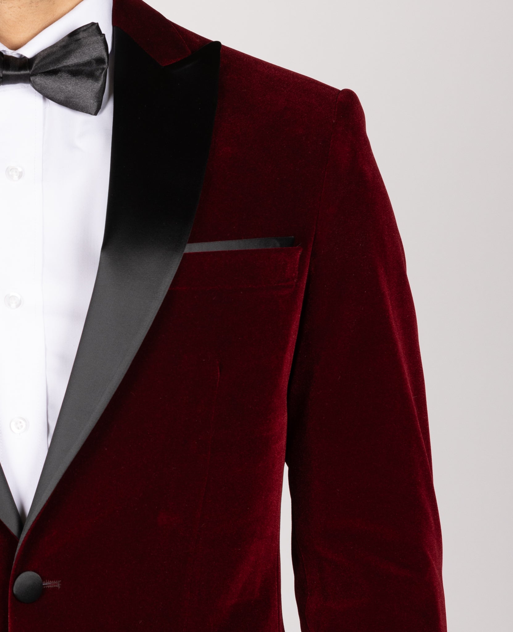 Milano Wine Velvet Peak-Lapel Blazer