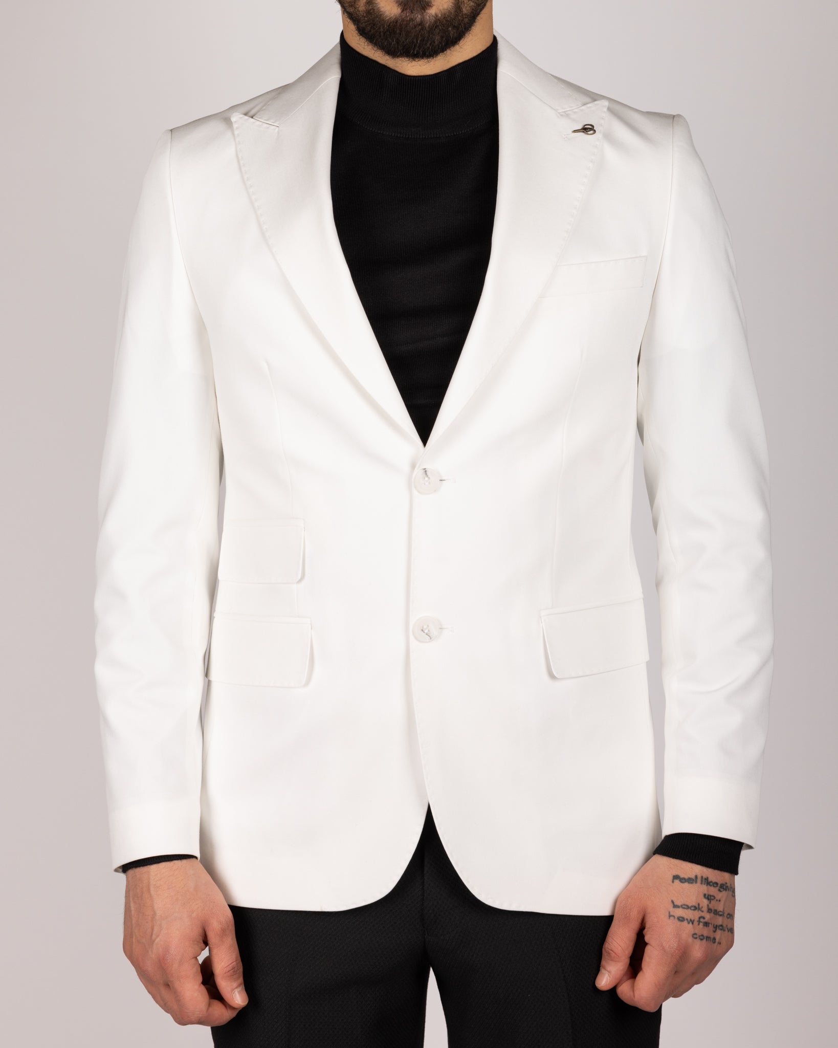 Milano White Peak-Lapel Blazer